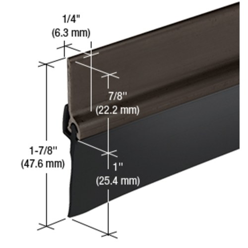 CRL DB005DV36 Dark Bronze Anodized Vinyl Door Sweep for 36