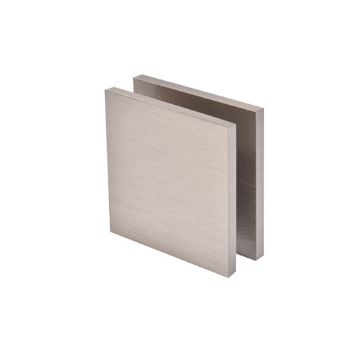 CRL SCU4BN Brushed Nickel Square Hole-in-Glass Fixed Panel U-Clamp