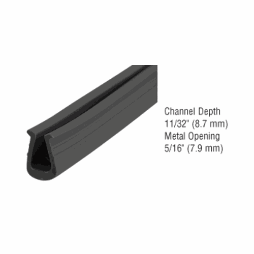 CRL GC728BLC Black Glazing Vinyl Channel 11/32