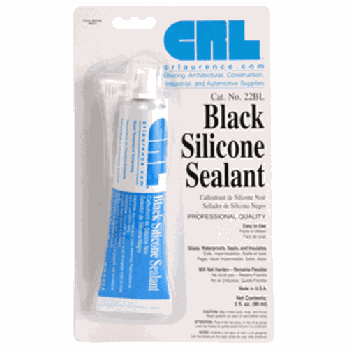 CRL 22BL Black Silicone Sealant, 3 oz Squeeze Tube