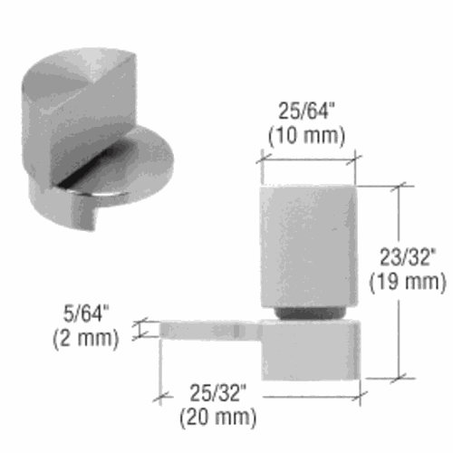 CRL UV6260 Brushed Stainless Small UV Glass-to-Glass Swing Hinge