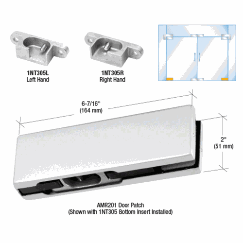 CRL PH11ERA Satin Anodized RH European Bottom Door Patch Fitting