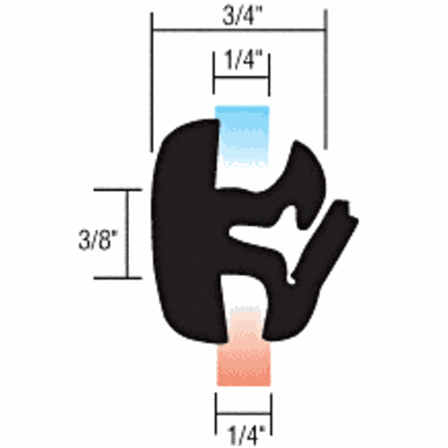CRL 10251 Self-Sealing Universal Weatherstrip for 1/4