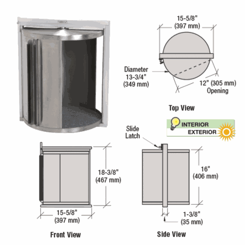 CRL RS200DRUM Satin Anodized Framed Rotating Drum for RS200A