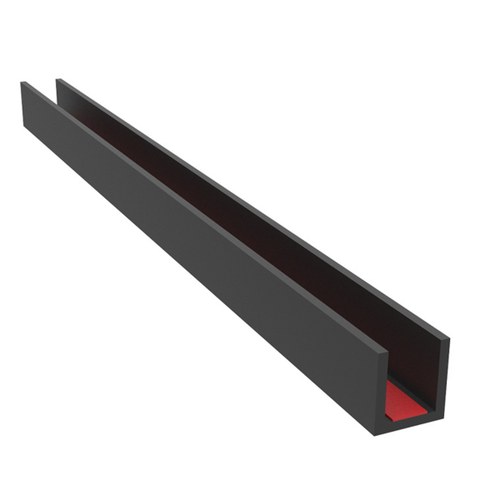 CRL GPU1224MBL Matte Black U-Channel for 1/2
