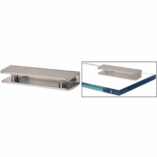 CRL FA11BN Brushed Nickel Rectangular Shower Shelf Clamp