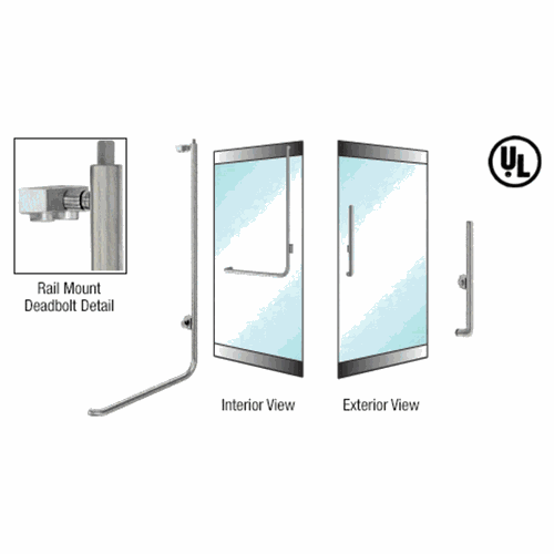 CRL DB100H3R1BS Blumcraft Brushed Stainless Right Hand Reverse Rail Deadbolt Handle