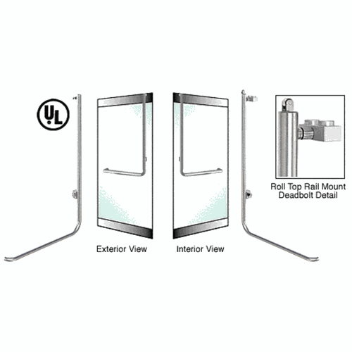 CRL DBR100D4R1BS Blumcraft Brushed Stainless Left Hand Reverse Roll Top Rail Deadbolt Handle