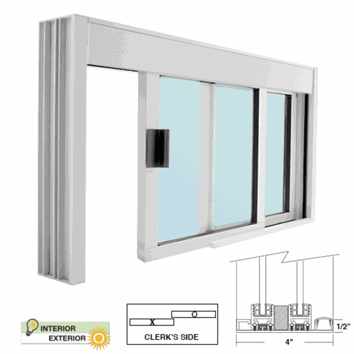 CRL DW4836X0GA Manual DW Deluxe Service Window - Standard Size, Half-Track Glazed