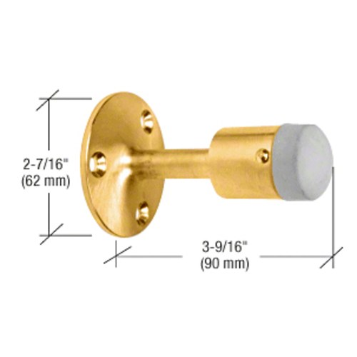 CRL DL2532PB Polished Brass Heavy-Duty Wall-Mounted Door Stop
