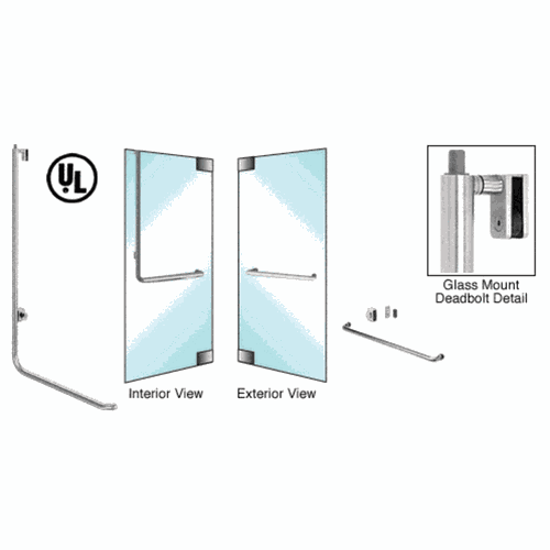 CRL DB100A6G1BS Blumcraft Brushed Stainless Left Hand Glass Mount Deadbolt Handle 