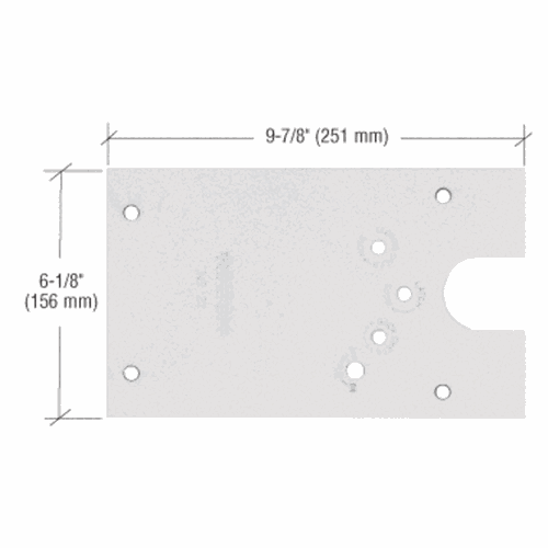 CRL 274750LHSC Rixson Satin Chrome 27 Series Left Hand Floor-Mounted Door Closer Cover Plate