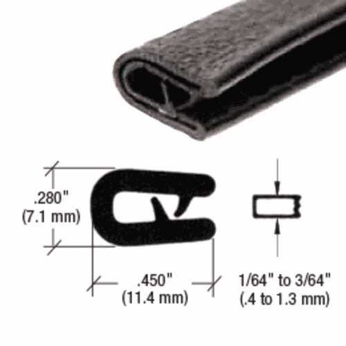 CRL 75000341 Black 500' QuickEdge Mini Trim for 1/32