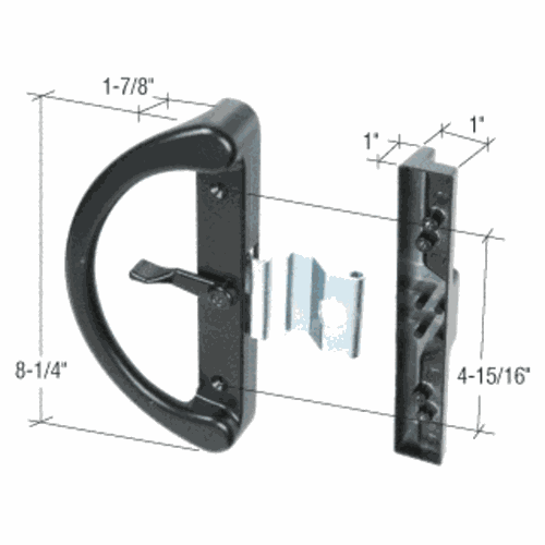 CRL C1222 Black Clamp Surface Mount Handle, 4-15/16
