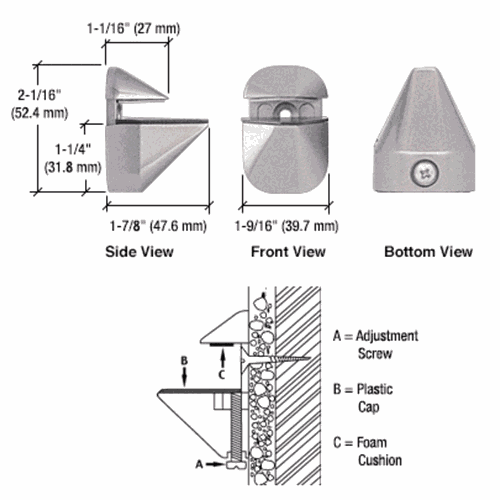 CRL DL631BN Brushed Nickel Adjustable Shelf Clamp