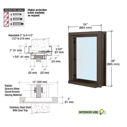 CRL C01W3036DU Black Bronze Anodized 34