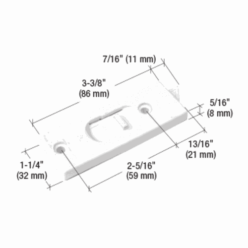 CRL F2599 White Tilt Window Latch, 2-5/16