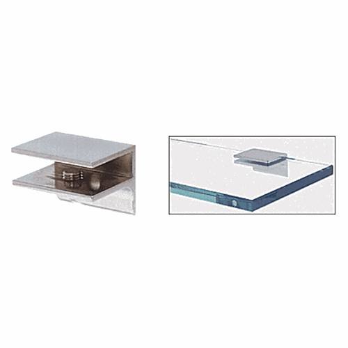 CRL EH132 Polished Chrome Square Shower Shelf Clamp with Support Leg