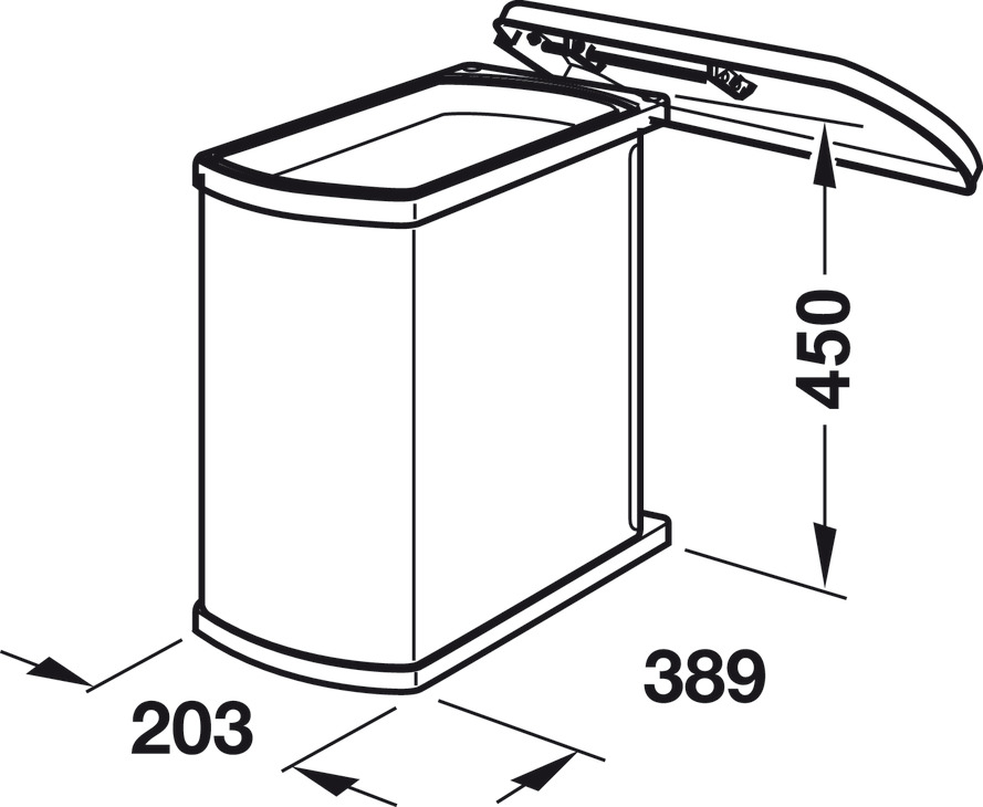 Hafele 502.62.014 Side Panel/Door Mounted Waste Bin