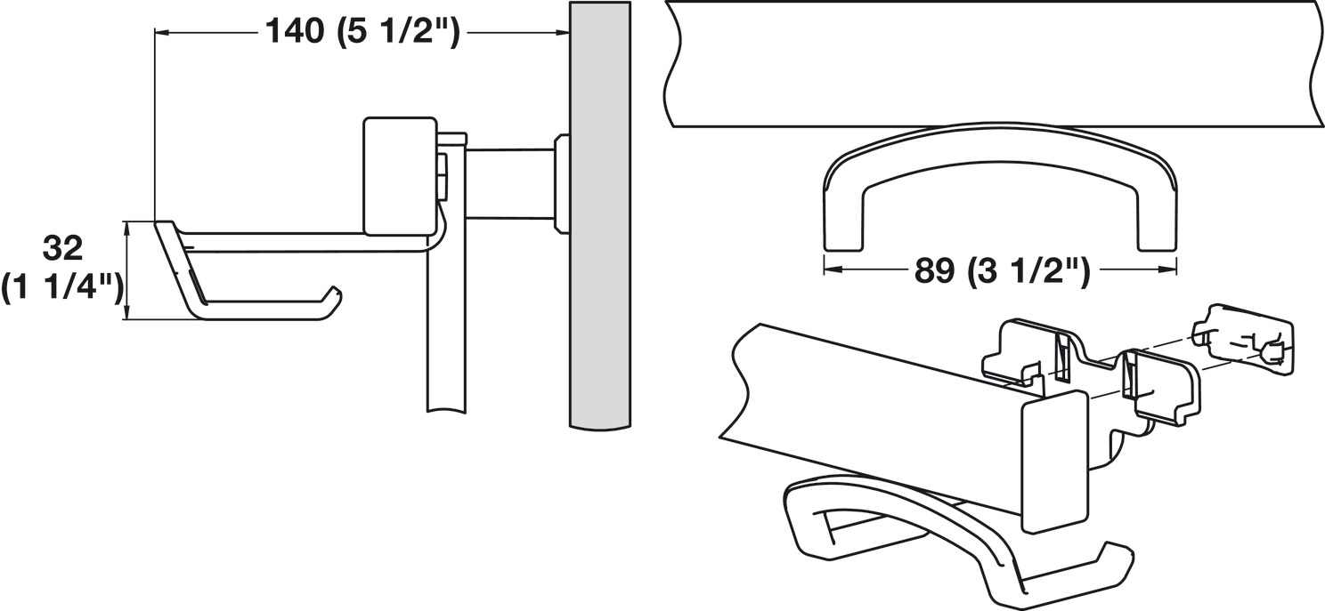 Hafele Triple Hook, TAG Symphony Wall Mount System