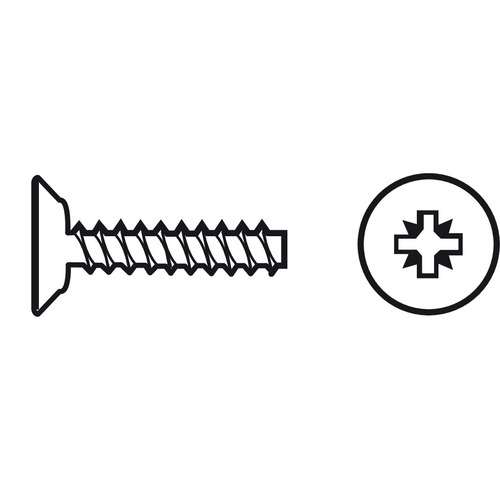 Hafele 010.94.902 Flat Countersunk Phillips Sheet Metal Screw 7x1/2