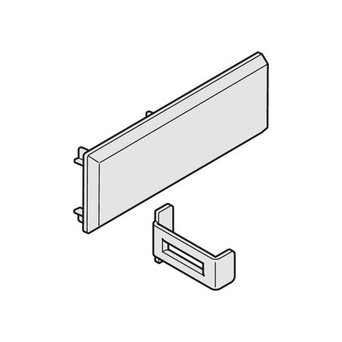 Hafele 940.60.410 Aluminum Panel End Cap Set with Safety Clip