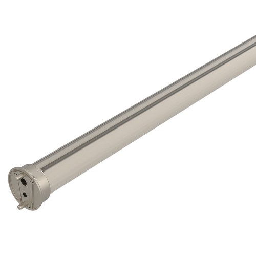 Hafele 820.48.290 TAG - Round Closet Rod with Supports and Caps, Matte nickel/clear cap, 48