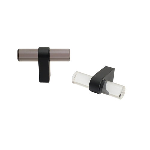 Hapny Home C02-MB Clarity Acrylic Cabinet Knob Clear Matte Black