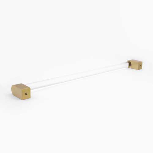 Hapny Home C1002-SB Clarity Acrylic Appliance Pull Clear Satin Brass 18