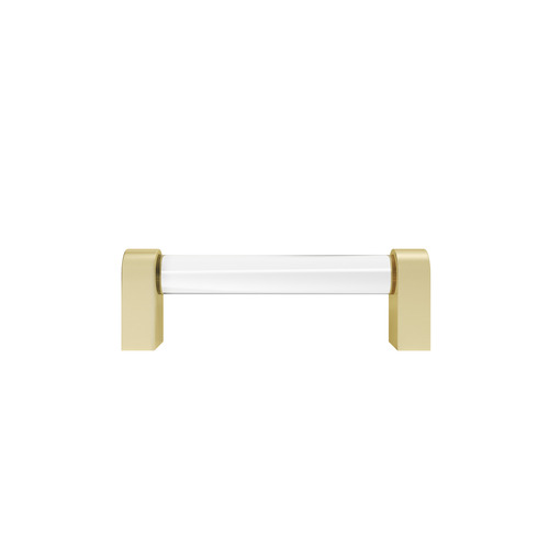 Hapny Home C501-SB Clarity Acrylic Cabinet Pull Clear Satin Brass 96mm