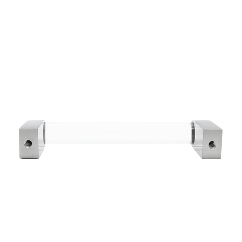Hapny Home C501-SN Clarity Acrylic Cabinet Pull Clear Satin Nickel 96mm