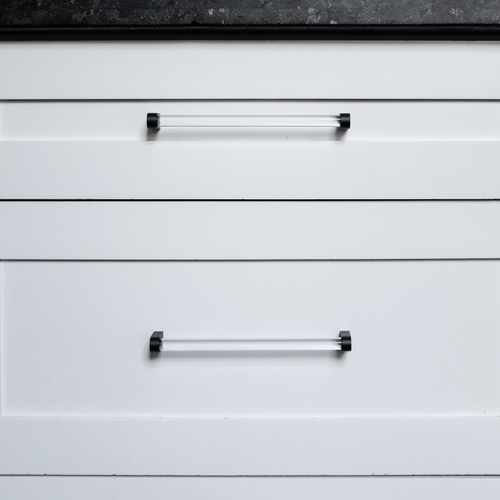 Hapny Home C503-MB Clarity Acrylic Cabinet Pull Clear Matte Black 8