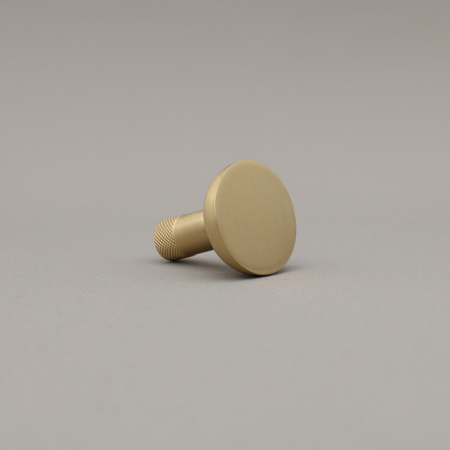 Hapny Home K32-SB Satin Brass Knurled Cabinet Knob