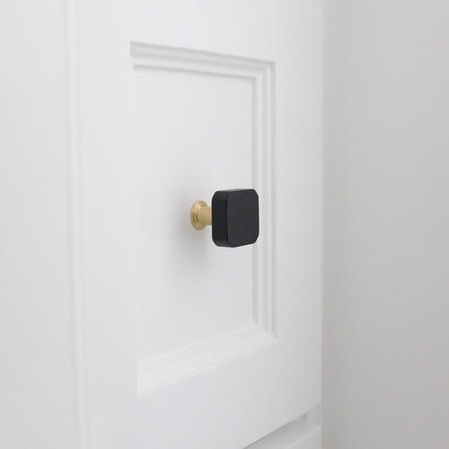 Hapny Home M28-BSB Mod Cabinet Knob Matte Black Satin Brass