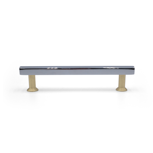 Hapny Home M565-CSB Mod Cabinet Pull, Polished Chrome Satin Brass, 5
