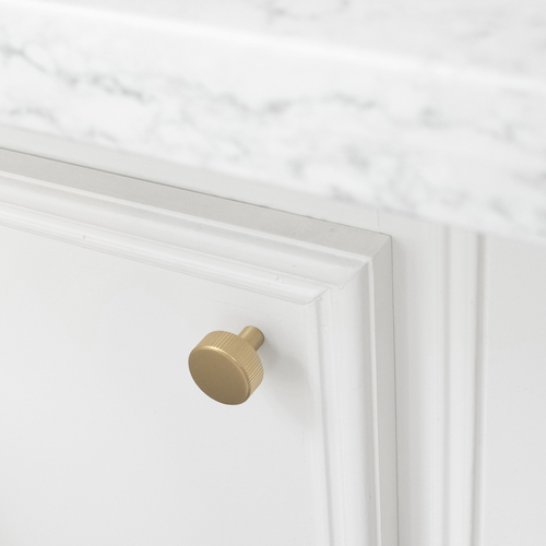 Hapny Home R04-SB Ribbed Satin Brass Cabinet Knob