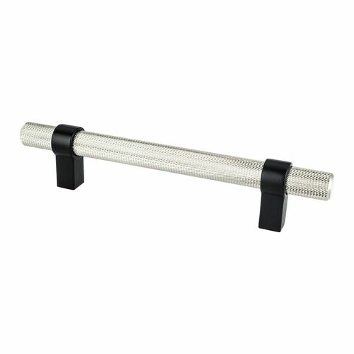 Berenson 5068-4BPN55-P Radial Reign 128mm Pull, Brushed Nickel with Matte Black Posts