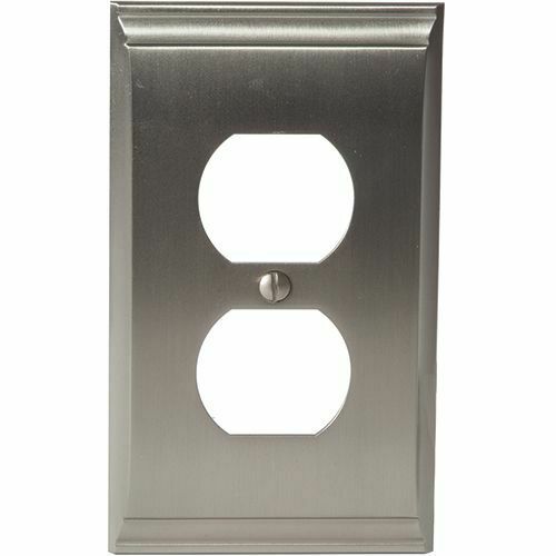 Amerock 1906952 Satin Nickel Wallplate for 2 Plugs