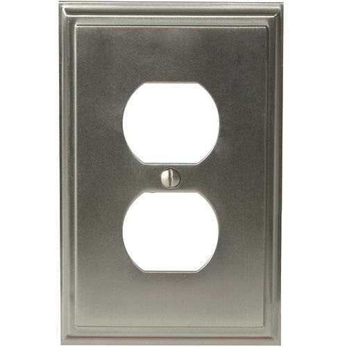 Amerock 1906966 Satin Nickel Wallplate for 2 Plugs