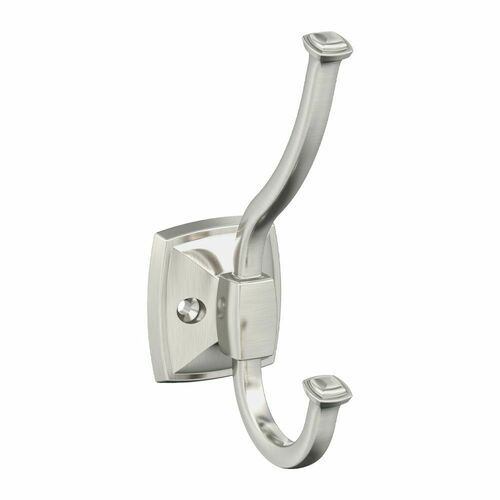 Amerock H37002G10 Double Hook Kinsale Satin Nickel