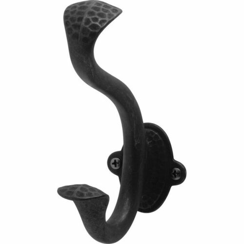 Belwith P2175-BI Craftsman Black Iron Coat and Hat Hook