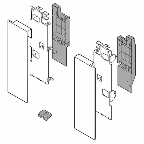 Blum 09439314 LEGRA Front Fix C-Bracket Set - Stainless Steel