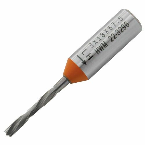 CMT 310.030.22 3mm Left-Hand Carbide Bit with Adjustable Shank - Orange