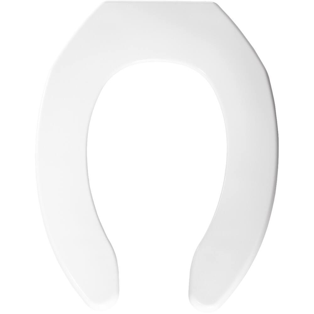 Bemis B1055000 Elongated Open Front Less Cover Toilet Seat in White for sale online 