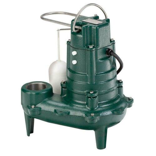 Zoeller 267-0006 1/2 HP Cast Iron Sewage Pump, 115V, 25 ft Cord