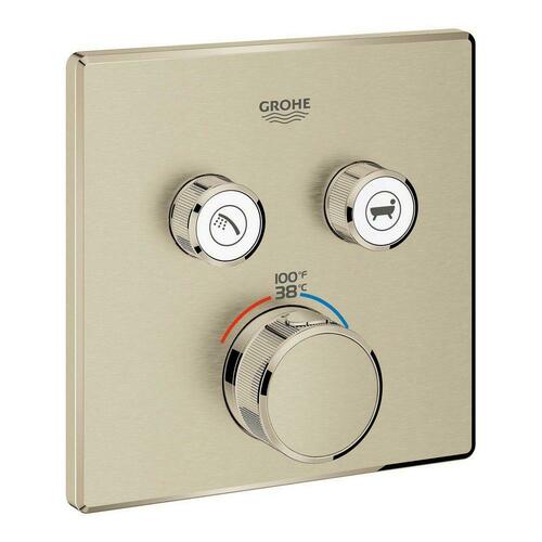 Grohe 29141EN0 Brushed Nickel Three Handle Thermostatic Valve Trim