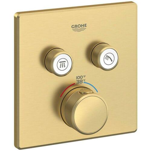 Grohe 29141GN0 Brushed Cool Sunrise Three Handle Thermostatic Valve Trim