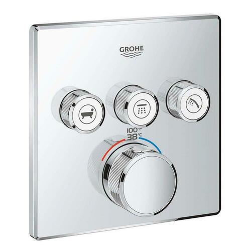 Grohe 29142EN0 Brushed Nickel Four Handle Thermostatic Valve Trim (Trim Only)