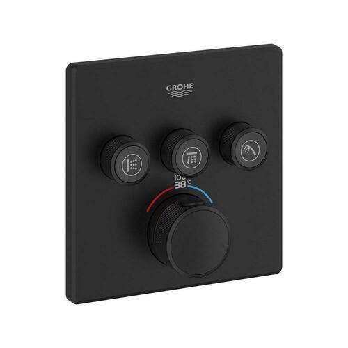 Grohe 291422430 Matte Black Four Handle Thermostatic Valve Trim