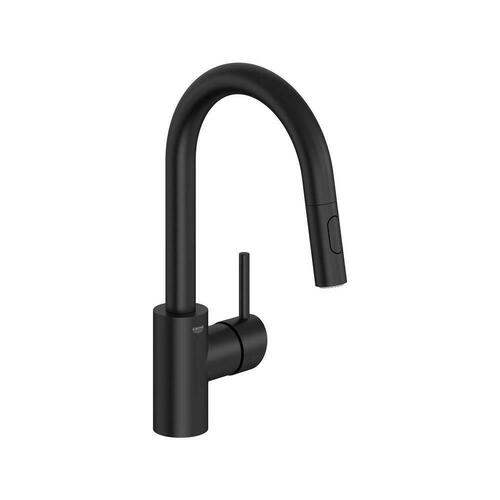 Grohe 314792431 Matte Black Single Handle Pull Down Bar Faucet